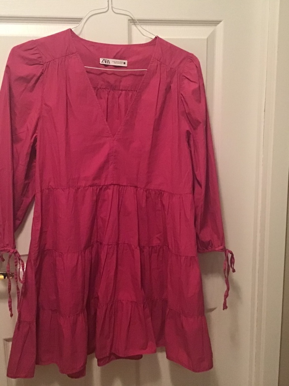 Zara pink cotton poplin dress